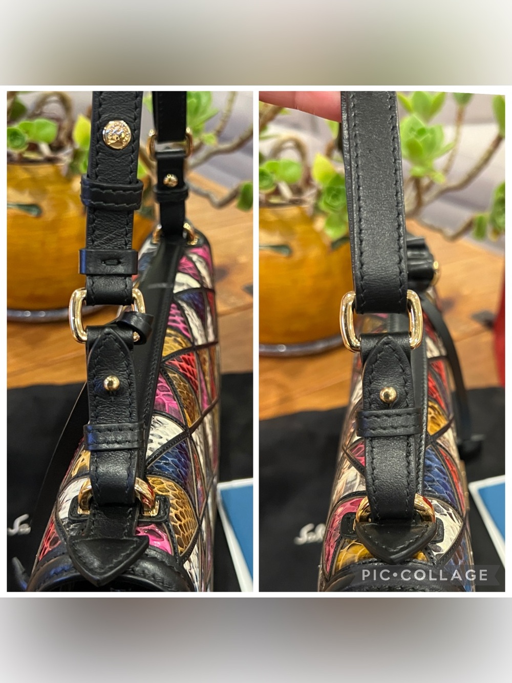 Salvatore Ferragamo Patchwork Geometric multicolored Pattern Shoulder bag! RARE! - Picture 13 of 17